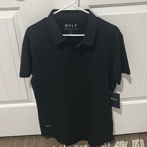 BYLT Dropcut Lux polo black/grey men’s size Medium. **Brand new with tags**